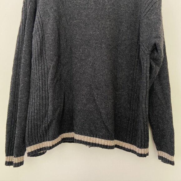 Woolrich Chunky Knit Sweater Men's XL Lambswool Full Zip Charcoal Gray Winter - Picture 8 of 12